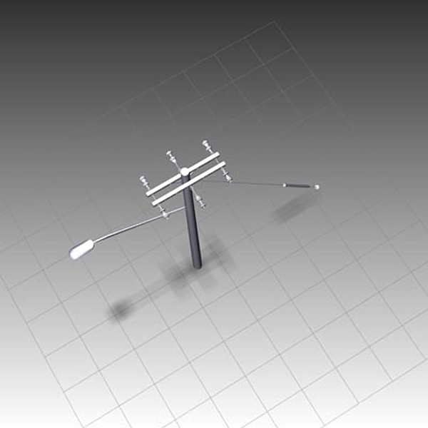 3d telephone poles untextured model - IWAssembly-Crossarm - Three Phase - Double Deadend - Double Line Arm - 10 by IWTS